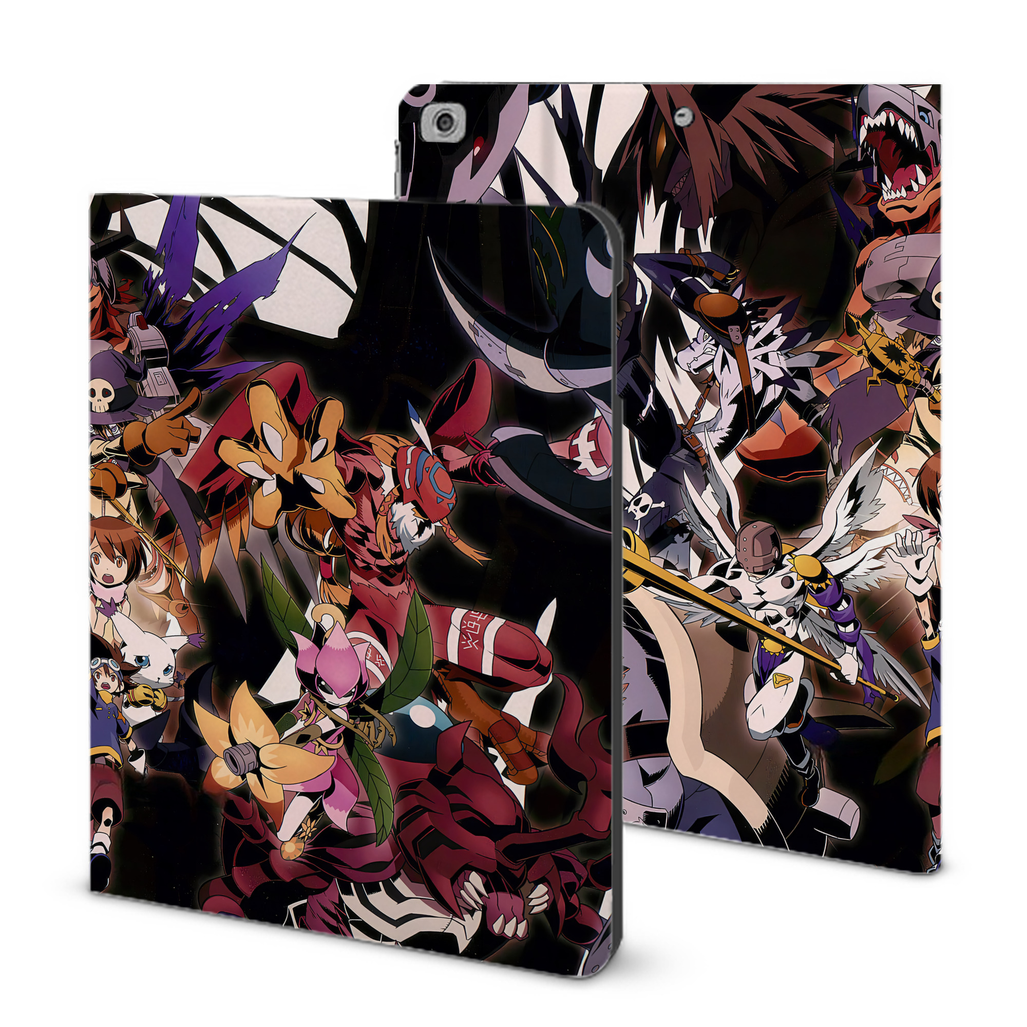 （画像用） Digimon デジタルモンスター/デジモン IPad ケース ブック型 PUレザー TPU 耐衝撃 軽量 薄型 ペン収納なし 全面保護 IPad 各モデル対応